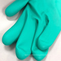 NMsafety long cuff green nitrile labour chemical resistant gloves safety  CE EN388 3101X